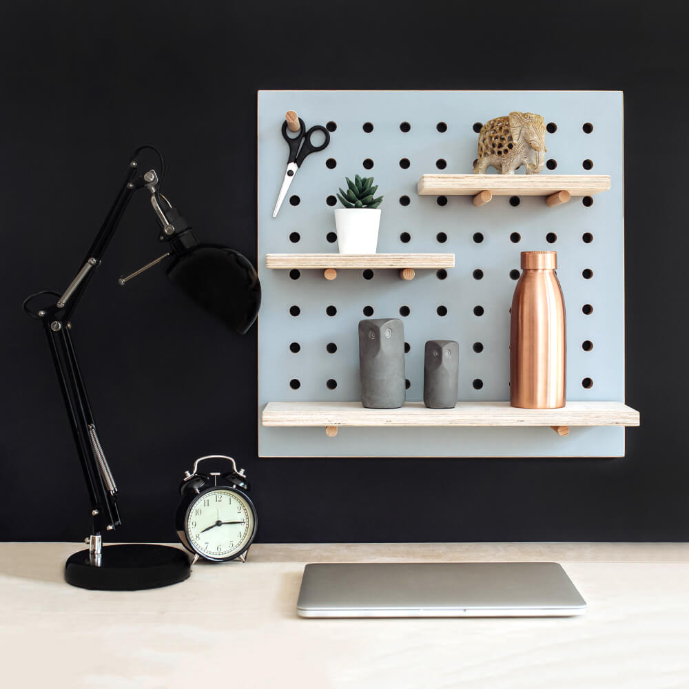 Pegboard- Shelf / The wall organizer SQUARE Wooden - Trabord